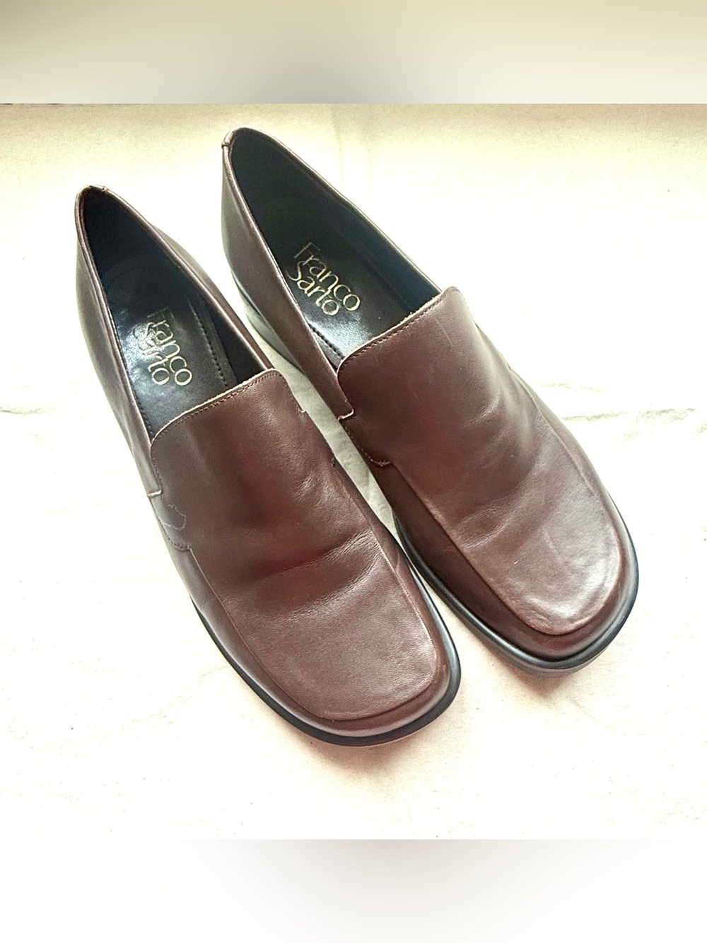Franco Sarto Bocca Loafers - Brown Leather Slip-On